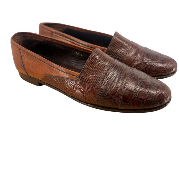 Vintage Bruno Magli Men’s Brown Two Tone Made in Italy Slip On Dress Shoe Sz 11 main image 8